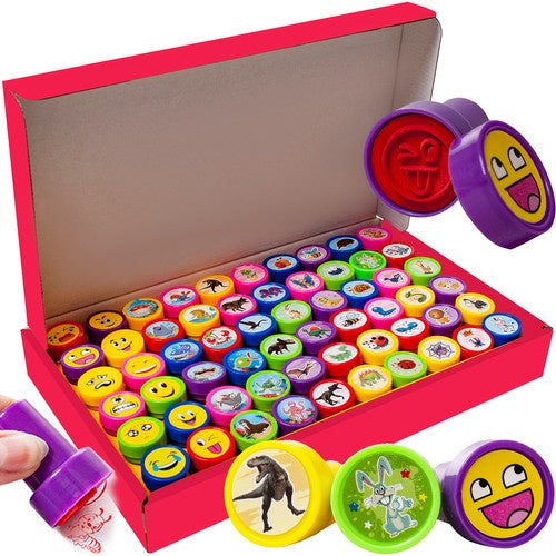 Set 60 de stampile, Zola®, animale si fete amuzante Set 60 de stampile, Zola®, animale si fete amuzante